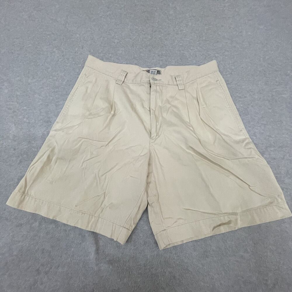 Structure Pleated Shorts Mens 36 Beige